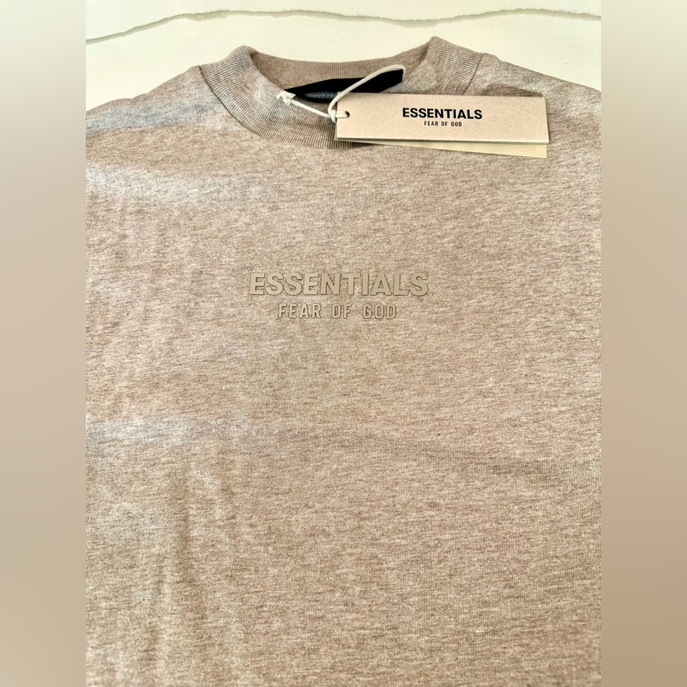 Essentials fear of god core heathe tshirt kids 12